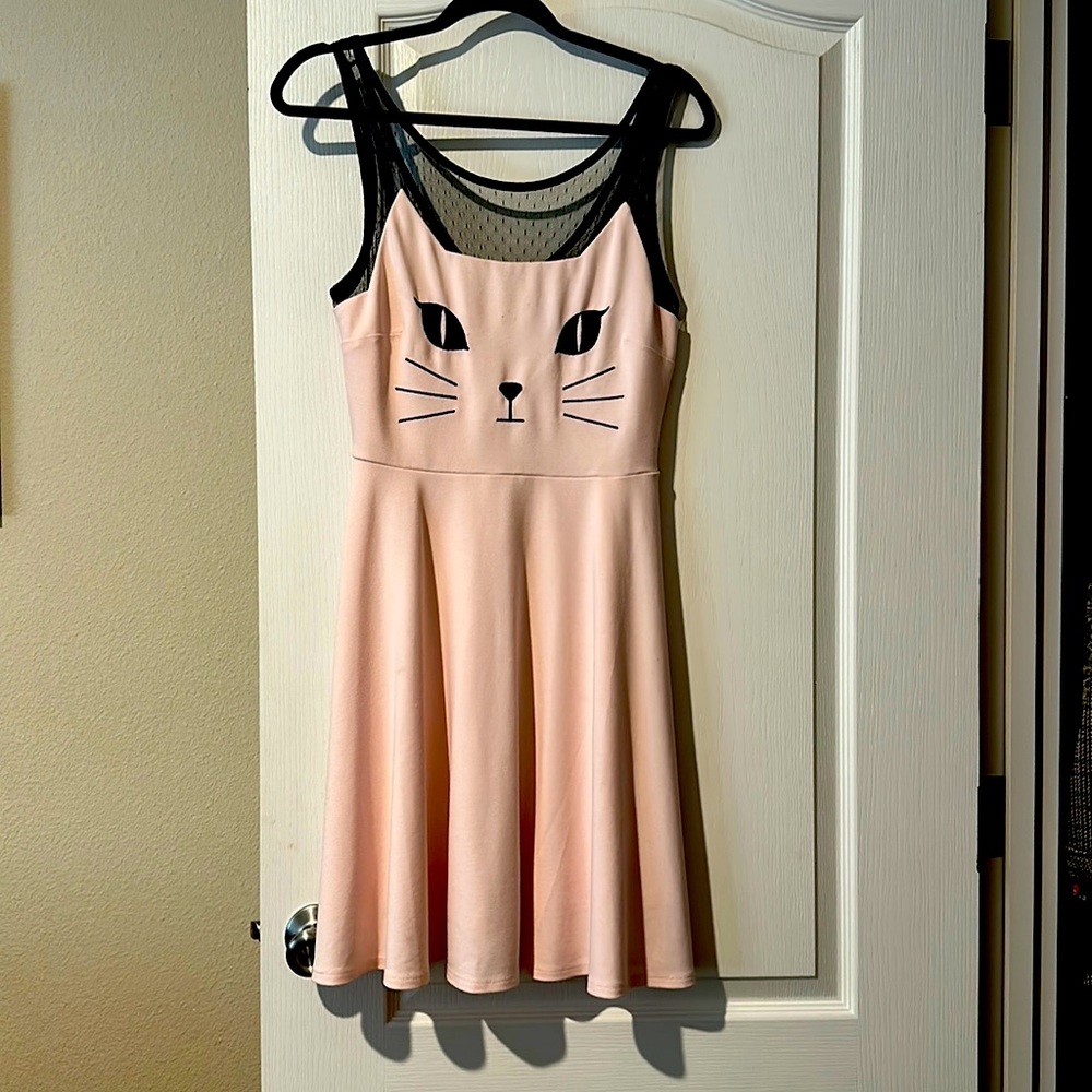 Hot Topic kitty inspired pink pin up dress Medium